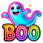 Neon Halloween Ghost PNG, Coquette Ghost for Trendy Halloween Designs, Cute Boo Ghost PNG, Perfect for Spooky Season