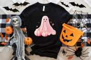 Retro Halloween Pink Pumpkin Ghost