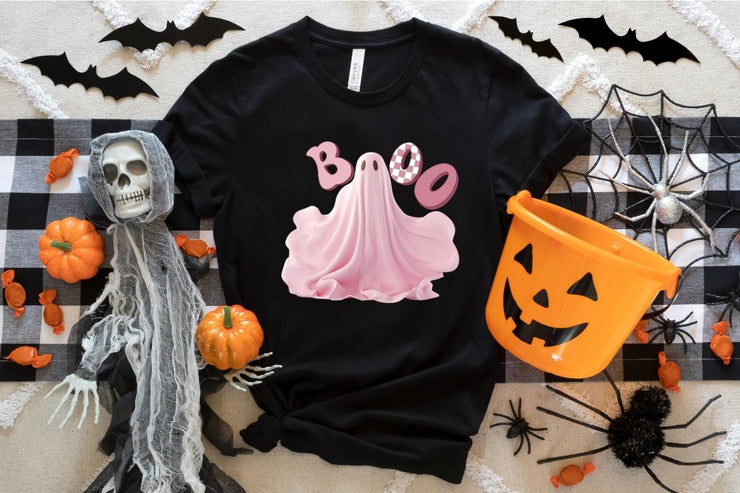 Cute Pink Halloween Ghost Digital Design