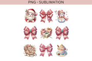 Coquette Christmas Bow PNG | Pink Bow and Merry Christmas Design for Preppy Holiday Shirts & Digital Downloads