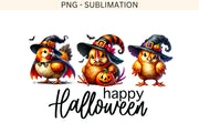 Halloween Chickens PNG, Funny Witch Chicken Sublimation Designs