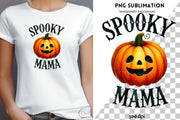 Spooky Mama, Pumpkin Autumn, Retro Halloween Pumpkin, Sublimation Download, Trendy Autumn Digital Prints, Mama Fall, Coquette Thanksgiving