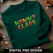 Mama Claus Design for Holiday Sweatshirt, Sequin Letters Mama Claus for Shirt