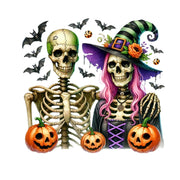 Funny Skeleton Couple for Shirt Design, Cute Halloween PNG Digital Download, DTF Sublimation Design, Spooky Season Vibes, Halloween Skeleton