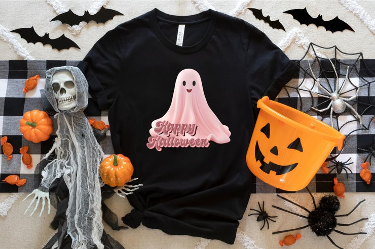 Retro Pink Halloween Ghost Art