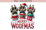 Merry Woofmas PNG, Funny Christmas Dog Lover Sublimation Design for Shirts & Hoodies, Digital Download, Dog Mama Holiday Designs