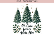 Christian Christmas Quote PNG | Coquette Bow & Bible Verse "Oh Come Let Us Adore Him" for Sublimation & Holiday Art