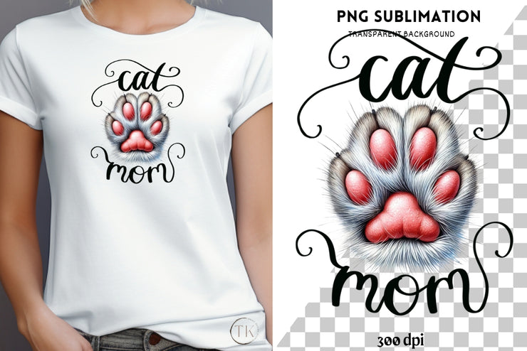 Cat Mom Sublimation Design - Instant Download