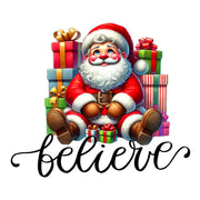 Festive Santa Claus PNG for Christmas Shirt & Sublimation Crafting, Believe Phrases, Merry Christmas PNG Download, Holiday Transparent