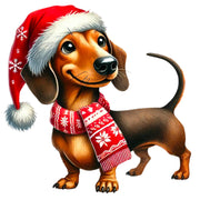 Dachshund Christmas Png, Cute Pet Sublimation Graphics for Tshirts, Christmas Animal for Tumblers & Cards, Holiday Dog Digital Prints