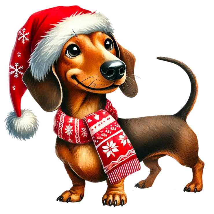 Dachshund Christmas Png, Cute Pet Sublimation Graphics for Tshirts, Christmas Animal for Tumblers & Cards, Holiday Dog Digital Prints