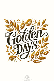 Golden Days Fall Design, Sublimation Tshirt Digital Print, Vintage Autumn Shirt Design, Transparent Fall Leaf Png, Autumn Leaves, Retro