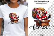 Believe PNG Digital Download, Christmas Digital Print for Crafting Projects, Santa Claus PNG Design for Card Making, Funny Christmas