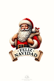 Feliz Navidad Santa Shirt PNG, Santa Sublimation for Merry Christmas Design, Latina Christmas, Retro Christmas Digital Art, Cute Santa Head