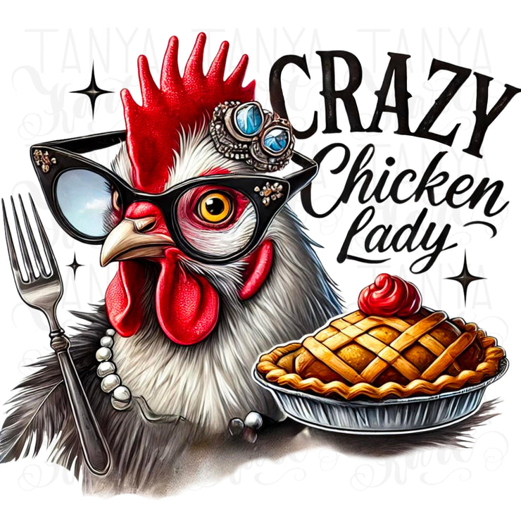 Crazy Chicken Lady PNG, Sublimation Digital File, Digital Chicken Lover Design, Funny PNG Crafting, Funny Chicken Lady, Digital Download