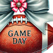 Game Day, Football PNG, Season Design, Coquette Football Bow, Football Shirt, Girly Game Day