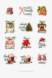 Winter Bucket List Activities | Christmas Digital Clipart Bundle