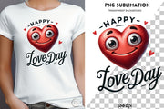 Love Day Sublimation PNG, Transparent Valentine Design for Digital Crafting, Prints, T-Shirt Designs, Funny Retro Valentine PNG Download