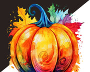 Colorful Watercolor Pumpkins Clip Art