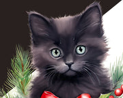 Watercolor Christmas Cat Clipart Bundle