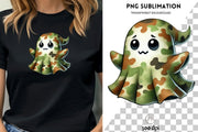 Cute Camo Ghost PNG | Ghost Camouflage for Kids Halloween, Sublimation Files & Digital Downloads, Spooky Vibes T-Shirts