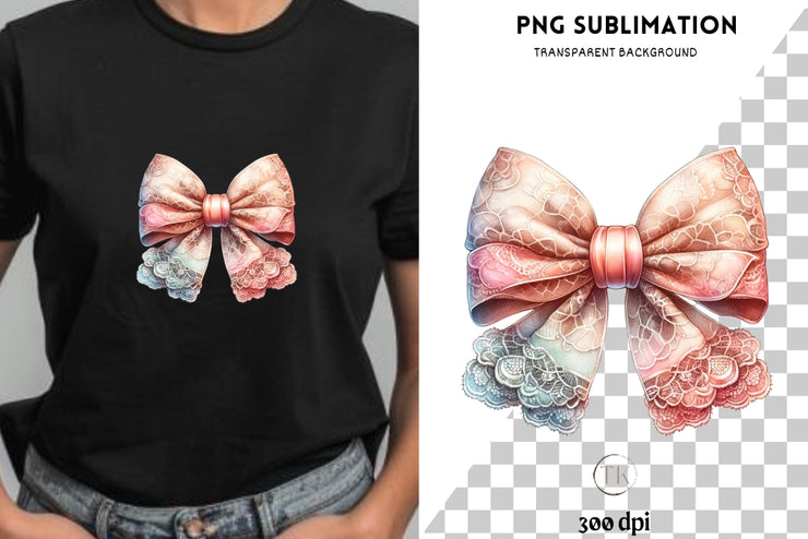 Lace Bow Sublimation Print, Coquette Aesthetic PNG