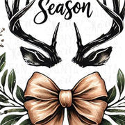 Hello Hunting Season Goodbye Husband PNG, Funny Hunting Wife Sublimation Design, Coquette Bow & Deer Antlers Digital Download