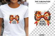 Spooky Mama PNG Digital Print, Sublimation Designs for T-shirts & Cards, Autumn Bow, Mama Sublimation, Thanksgiving, Coquette, Transparent