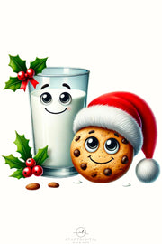 Kawaii Milk and Cookie PNG, Best Friend Christmas Sublimation Design, Cute Food Holiday Sublimation for Shirts, Digital Download