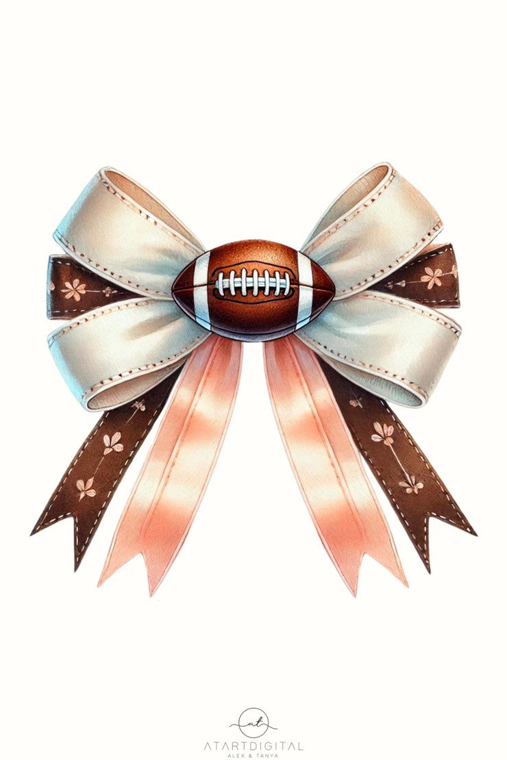 Coquette Football Bow, Girly Teen Football Shirt PNG, Unique Gift for Best Friend, Game Day Football, Girl Shirt PNG, Fall Sports Vibes