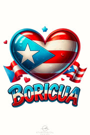 Boricua Puerto Rican Flag PNG | Latina Shirt Digital Print for Sublimation, Card Making & Digital Crafting