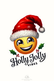 Holly Jolly Vibes Christmas PNG for Crafters, Retro Designs & Jolly Sayings, Holiday Quote, Transparent Designs, Digital Prints, Sublimation