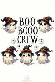 Boo Boo Crew Halloween PNG,  Retro Ghosts Collection, Funny Halloween Sublimation PNG, Card Making, Halloween Transparent Designs