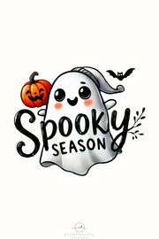 Adorable Spooky Ghost Sublimation Design for T-Shirt, Transparent PNG, Retro Ghost PNG for Unique Creations, Spooky Season, Digital Download