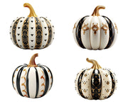 Neutral Black White Pumpkins Clipart Bundle,Autumn Png Graphic for Sublimation & Commercial Use, Modern Fall Art for Junk Journals,Scrapbook