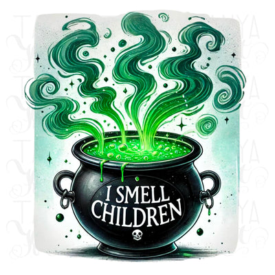 Halloween T-Shirt Design PNG | I Smell Children, Spooky Vibes & Funny Halloween Sublimation for Fall DTF Transfers