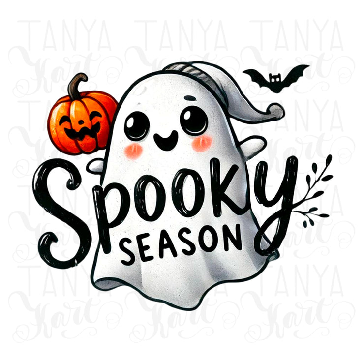 Adorable Spooky Ghost Sublimation Design for T-Shirt, Transparent PNG, Retro Ghost PNG for Unique Creations, Spooky Season, Digital Download