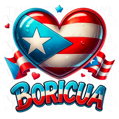 Boricua Puerto Rican Flag PNG | Latina Shirt Digital Print for Sublimation, Card Making & Digital Crafting