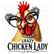 Crazy Chicken Lady PNG, Funny Chicken Lady Sublimation for Digital Crafting, Humorous Chicken Lover, Unique Sublimation Design for Farm Life