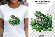 Frog PNG Digital Print for Crafting and Card Making, Toad Sublimation Designs for T-Shirt Making and Wall Art, Transparent Digital Downloads