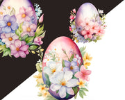 Watercolor Painted Easter Eggs Clipart