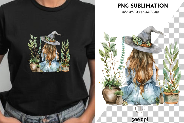 Plant Witch Printable Artwork, Digital Design Downloads for Plant Lovers