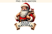 Feliz Navidad Santa Shirt PNG, Santa Sublimation for Merry Christmas Design, Latina Christmas, Retro Christmas Digital Art, Cute Santa Head