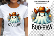 Boo Haw Png Instant Download, Funny Halloween Printables, Cowboy Hat Png & Halloween Shirt, Sublimation Designs, Transparent