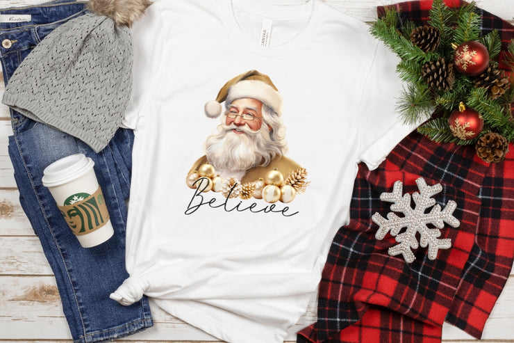 Believe in Santa Claus PNG: Christmas Sublimation Designs