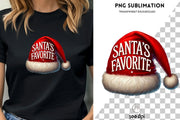 Santas Favorite, Festive Santa Hat PNG, Christmas Party Sublimation Design, Winter Holiday, Graphics Download, Holiday Tee Printables