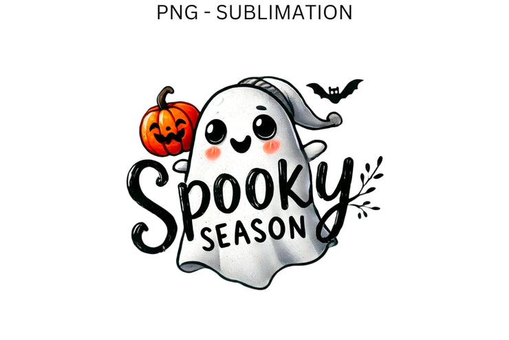 Adorable Spooky Ghost Sublimation Design for T-Shirt, Transparent PNG, Retro Ghost PNG for Unique Creations, Spooky Season, Digital Download