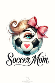 Soccer Mom for Shirt, Coquette Game Day Style, Soccer Designs & Retro Sublimation Shirt for Sport Mom, Digital Download PNG, Soccer Mom Life