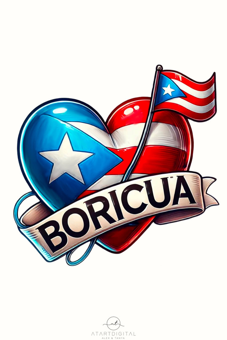 Puerto Rico Flag PNG | Boricua Printable Image for Latina T-Shirts, Sublimation, and Digital Download Designs