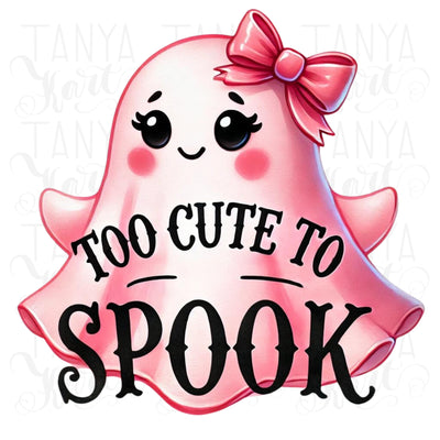 Too Cute to Spook Halloween PNG, Pink Ghost Sublimation for Kids Ghost Shirts & Spooky Babe Sticker Designs, Funny Halloween, Cute Ghost